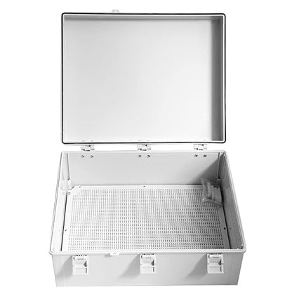 Co. 7.9" x 11.8" x 6.3" ABS Waterproof IP67 Hinged Electronics Box with Mounting Plate, Bracket, Project Box (4 Pack)