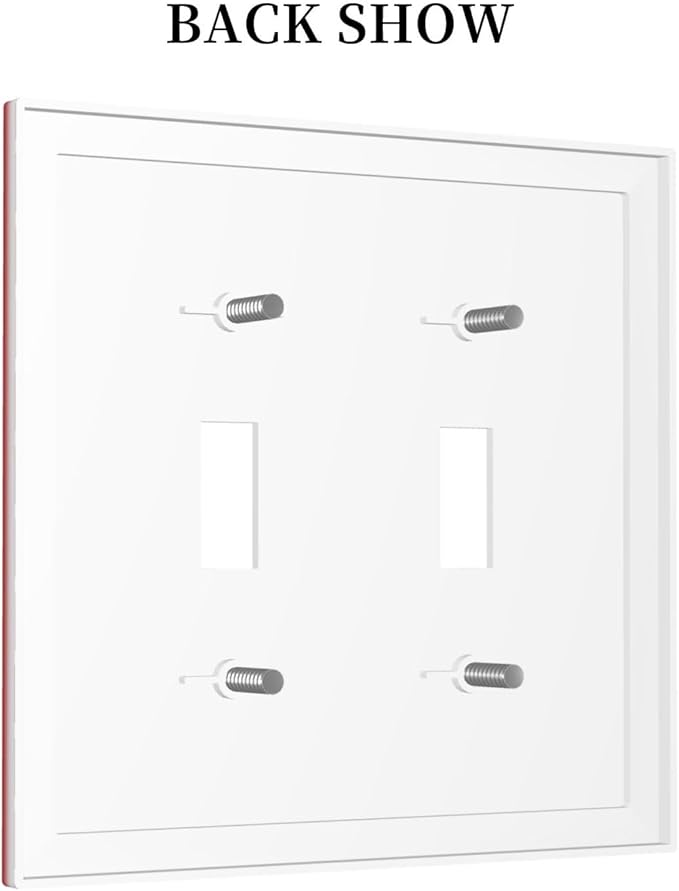 Decorative Light Switch Plate Covers Red Fire Alarm Novelty 2 Gang Wall Plate Double Toggle Switch Cover Plate Electric Dual Device Electrical Faceplate for Bedroom Office Bathroom Decor