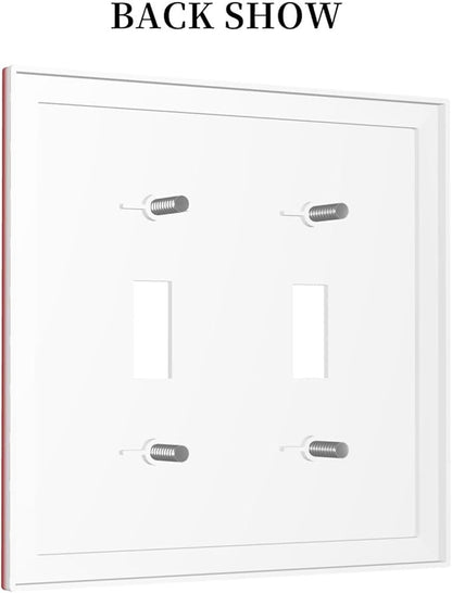 Decorative Light Switch Plate Covers Red Fire Alarm Novelty 2 Gang Wall Plate Double Toggle Switch Cover Plate Electric Dual Device Electrical Faceplate for Bedroom Office Bathroom Decor