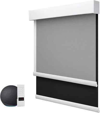 ZSTARR Motorized Day and Night Dual Smart Blind for Window with Valance Rechargeable Motor,Blackout Roller Shade Custom Size,with Valance Suitable for Home,Office (Full Blackout Black)