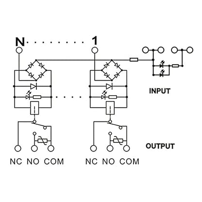 Relay Board, Relay Module 2 Channel 1 SPDT DIN Rail Mount 24V DC/AC, Interface Board(FY-T732C-D24)