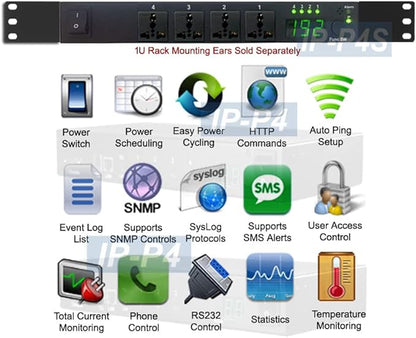 Professional 4-Port Universal Remote Power Switch - Phone Control + Web Control