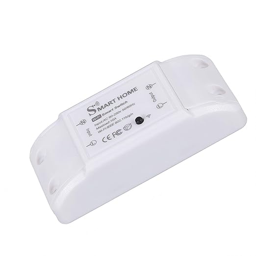 Eversecu WiFi Smart Light Switch 10A Mini DIY Breaker Module, Control by Smart Life/Tuya App, Compatible with Google Home/Alexa Echo