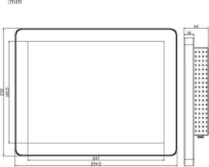 GreenTouch 12.1 Inch PCAP Multi-Touch Touchscreen Monitor - HDMI/VGA/DVI Port Built-in for Kisok - 1024 * 768 Resolution