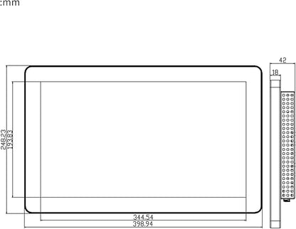 GreenTouch 15.6 Inch Open-Frame Touchscreen LCD Monitor - Capacitive PCAP Touch -1920x1080-16:9-Black and Silver Bezel