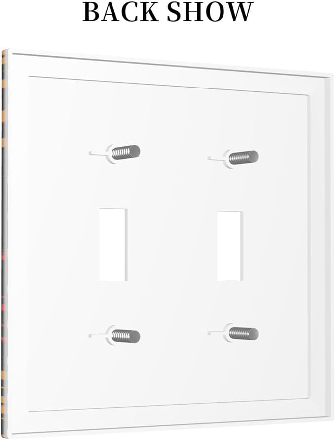 Decorative Light Switch Plate Covers Gamepad Theme Graffiti 2 Gang Light Switch Cover Unique Double Toggle Wall Plate Outlet Covers for Game Room Home Decor （2 Pack）