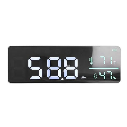 3 in 1 Decibel Meter, Sound Level Reader, Humidity and Temperature Monitor 30-130dBA - LED Display, Sensor, Ideal for Indoor and Outdoor Use