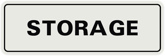 Standard STORAGE Door/Wall Sign - Lt Gray - Small (1 Pack)