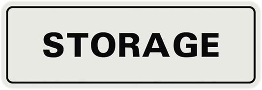 Standard STORAGE Door/Wall Sign - Lt Gray - Large (1 Pack)