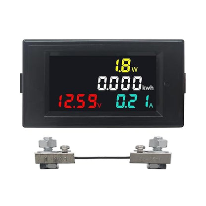 KETOTEK Ammeter Voltmeter DC 14-600V 100A Digital Multimeter Panel Power Energy Monitor Watt Meter DC Current Voltage Meter with 100A Shunt