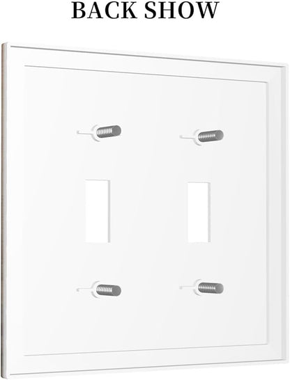 Rustic Brown Wood Vintage Wood Board Decorative Switch Plates 2 Gang Double Toggle Outlet Light Switch Cover Wall Plate Electrical Faceplate For Farmhouse Cabin Decor