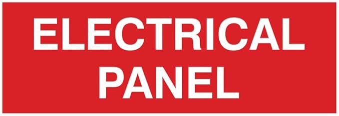 All Quality Basic Electrical Panel Sign - Fire Regulation Safety Compliance Sign -Red - Small (1 Pack)