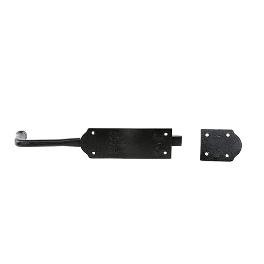 Renovators Supply Manufacturing Slide Bolt Latch 9 in. Black Iron Ball Tip Style Slide Bolt with Mounting Hardware Pack of 2