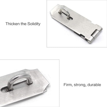 Door Hasp Padlock Latch, 4 Inch Stainless Steel Safety Clasp Hasp Lock Latch, Extra Thick Door Gate Lock Hasp with Screws, Brushed Finish 2 Pack