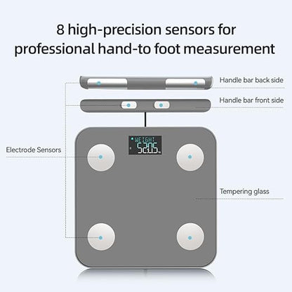 Smart Scale for Body Weight, Digital Bathroom Scale for Weight Fat BMI Muscle Mass Body Composition Analyzer, Larger Platform, Bluetooth Highly Accurate Weighing Machine 400lb (Grey 2211)