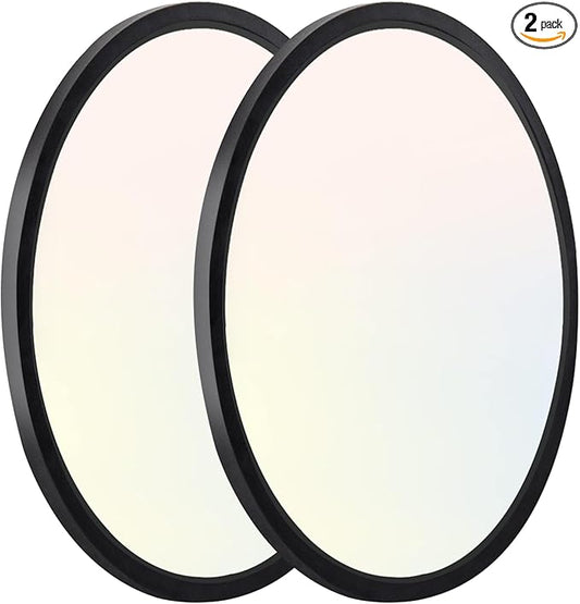 Hlite 2pack 12 inch Flush Mount LED Ceiling Light Fixture,24W 2400LM Super Slim Light Fixtures Ceiling Mount 3000K/4000K/5000K 3CCT Selectable,Light Fixtures for Kitchen,Bedroom (Black)