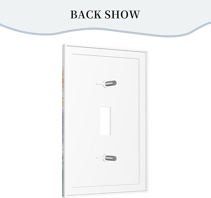 Decorative Light Switch Plate Covers Rustic Colorful Floral Garden Flowers 1 Gang Light Switch Cover Plate Single Toggle Wall Plate Outlet Covers Faceplate for Country Bedroom Home Decor