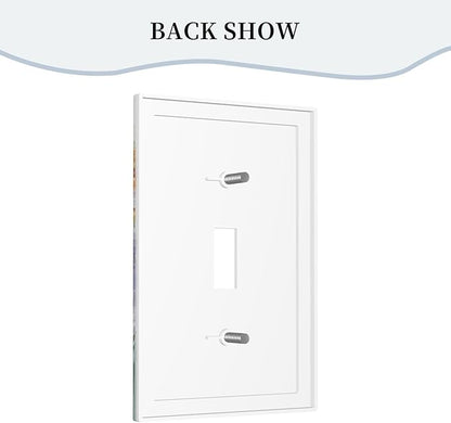 Decorative Light Switch Plate Covers Rustic Colorful Floral Garden Flowers 1 Gang Light Switch Cover Plate Single Toggle Wall Plate Outlet Covers Faceplate for Country Bedroom Home Decor
