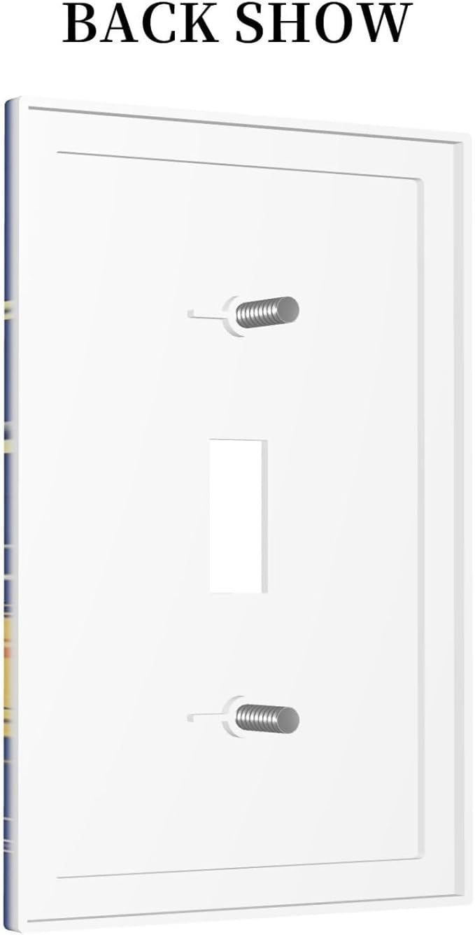 Stars Starry Night Sun Moon Planet Constellations Decorative Light Switch Cover 1 Gang Single Toggle Decorator Outlet Wall Plate Device Electrical Faceplate Switchplates for Bedroom Bathroom