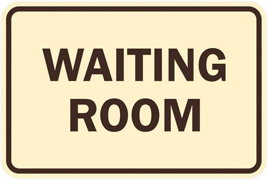 Signs ByLITA Classic Framed Waiting Room (Ivory/Dark Brown) - Small