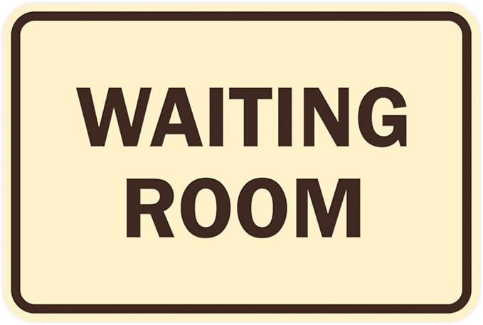 Signs ByLITA Classic Framed Waiting Room (Ivory/Dark Brown) - Large
