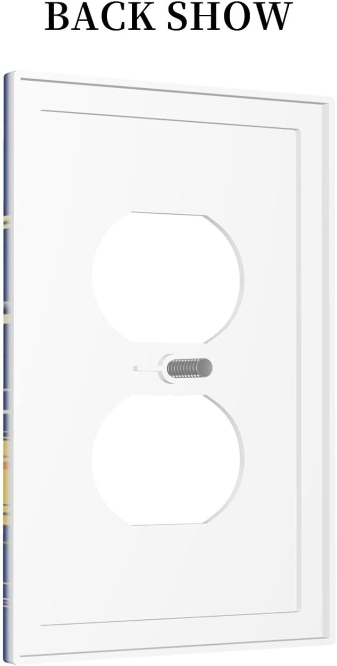 Stars Starry Night Sun Moon Planet Constellations Outlet Covers 1 Gang Duplex Light Switch Cover Wall Plate Decorative Switch Plates Electrical Receptacle Faceplate for Bedroom Bathroom