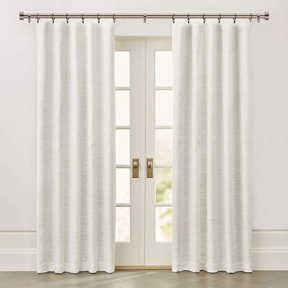 Brushed Nickel Curtain Rod for Windows 18 to 45 Inches, 1 Inch Adjustable Drapery Pole, Heavy Duty Outdoor/Indoor Modern Curtain Rods, Easy Installation(Satin Nickel 18"-45")