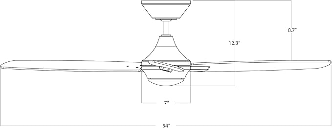 WAC Lighting F-064-MB Mocha XL 66" Outdoor Ceiling Fan & Remote, Matte Black
