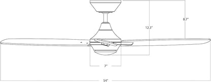 WAC Lighting F-064-MB Mocha XL 66" Outdoor Ceiling Fan & Remote, Matte Black