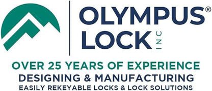 Olympus Lock 100DR Deadbolt Lock | 7/8” Chrome Key US26D | NATL KA101 Easily Rekeyable Cabinet Door Lock, Keyed Alike | Grade 1 Door Locks with Keys | Deadbolt Cabinet Locks | Cabinet Lock for Doors