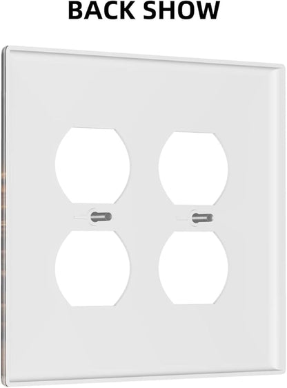 Decorative Outlet Covers Retro Coffee Maker Beans Cup 2 Gang Wall Plate Cover Double Duplex Receptacle Two Switch Light Switch Cover Plate Jumbo Dual Faceplate