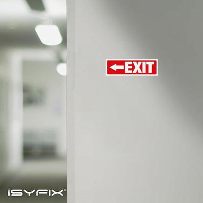 iSYFIX Exit Signs - 6 Pack 12x4 Inch Directional Left Arrow Signs, 40 mil Polystyrene Plastic, UV Laminated, Scratch & Fade Resistant, Waterproof - Ideal for Office, Theater, School, Business