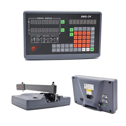 TOAUTO Digital Readout DRO, 2 Axis LCD Display 1um Glass Linear Scale Meter for CNC Milling Lathe EDM Machine