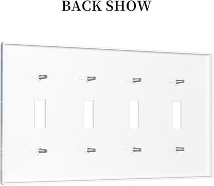 Light Switch Cover Plate Blue Sea Ocean Beach Waves Quad Toggle Wall Plates Decorative Switch Plates 4 Gang Outlet Covers Electrical Panel Cover Faceplate for Home Decor 4.5 X 8 IN