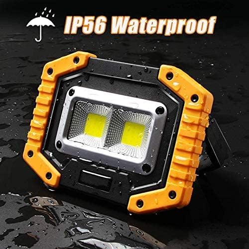 OTYTY LED Work Light 2-Pack, 30W 1500LM Portable Rechargeable Flood Lights with Magnetic Base, 4200mAh Battery for Outdoor, Camping, Hiking, Emergency, Car Repairing, Job Site Lighting (W840 Yellow)