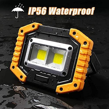 OTYTY LED Work Light 2-Pack, 30W 1500LM Portable Rechargeable Flood Lights with Magnetic Base, 4200mAh Battery for Outdoor, Camping, Hiking, Emergency, Car Repairing, Job Site Lighting (W840 Yellow)