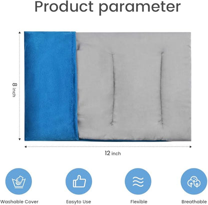 Heating Pad Microwavable with Washable Cover, 8 x 12 Multipurpose Microwave Heating Pad for Neck and Shoulders, Moist Heat Bean Bag Warm Compress for Knee, Muscles, Joints, Wrist (Light Blue)