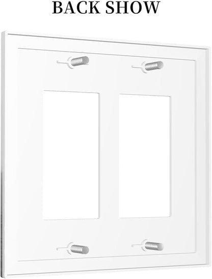 Decorative Outlet Covers Fores Black White Landscape Misty Woods 2 Gang Double Gfci Rocker Electrical Wall Panels Light Switch Cover Plate For Farmhouse Cabin Decor