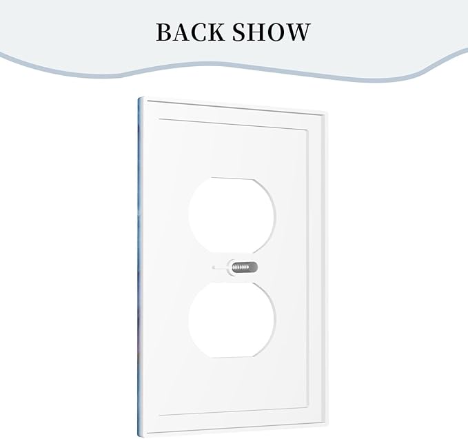 Decorative Outlet Covers Abstract Blue Purple Gold Marble Texture 1 Gang Duplex Light Switch Cover Plate Unique Wall Plate Electrical Switch Plate Covers for Bathroon Kitchen Home Decor