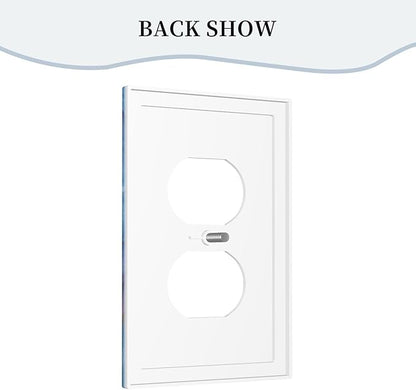 Decorative Outlet Covers Abstract Blue Purple Gold Marble Texture 1 Gang Duplex Light Switch Cover Plate Unique Wall Plate Electrical Switch Plate Covers for Bathroon Kitchen Home Decor
