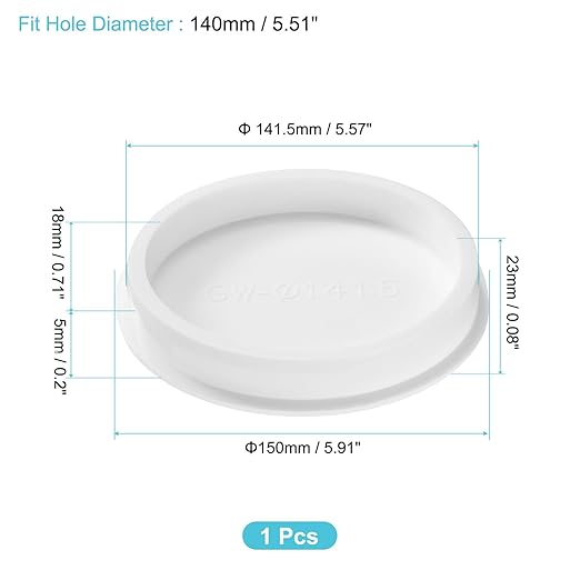 uxcell 1Pcs Silicone Hole Plug, Waterproof Round Rubber Stoppers Bottle Seal Plugs Tube Pipe End Caps for 140mm/5.51" Hole for Bathtub Bottle, White