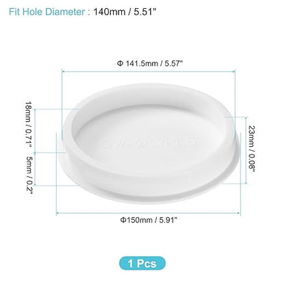 uxcell 1Pcs Silicone Hole Plug, Waterproof Round Rubber Stoppers Bottle Seal Plugs Tube Pipe End Caps for 140mm/5.51" Hole for Bathtub Bottle, White