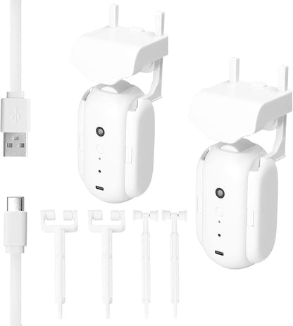 2pcs Tuya Smart Curtain Motor BT Voice Control Switch Electric Curtain Robot APP Control Timer Setup Compatible with Alexa Google Home for Roman Rod