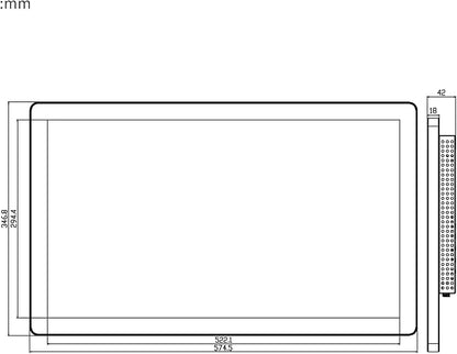GreenTouch 23.6 Inch Aluminum Frame Wall Touch Screen LCD Monitor Open Frame LCD Display - HDMI/VGA/DVI-1920 * 1080 @60Hz