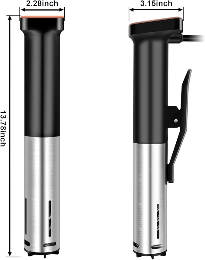 Sous Vide Machine 1100W Sous Vide Cooker, IPX7 Waterproof Immersion Circulator Precisional Cooker with Temperature Control, Digital Timer, Ultra-quiet Working & Fast Heating, Touch Control