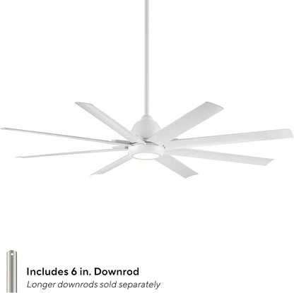 WAC Lighting Mocha XL 8-Blade Aluminum Smart Ceiling Fan in Brushed Nickel