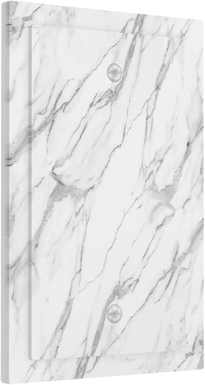 Decorative Light Switch Cover Plate Modern Grey Marble Texture 1 Gang No Device Single Blank Outlet Covers Wall Plates for Electrical Outlets Faceplate for Bedroom Kitchen Home Decor