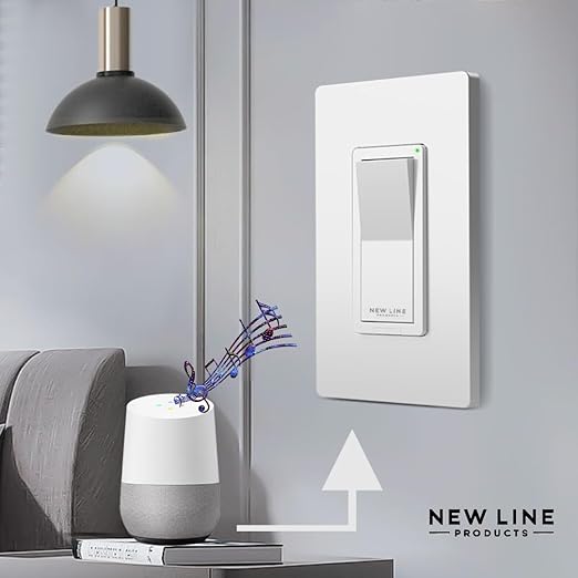 WiFi Bluetooth Smart Light Switch with APP Control Compatible with Alexa and Google Home Voice Control Touch Control Power Cut Off Easy Wall Install Works with Smart Life Tuya Remote Timer