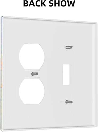 Decorative Outlet Covers Rustic Wilderness Sunflower Lavender Muzha Oil Painting 2 Gang Wall Plate Cover Single Toggle Duplex Combo Light Switch Cover Plate Faceplate
