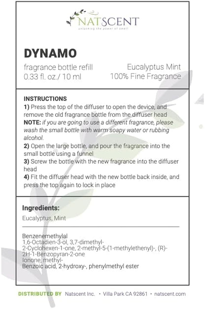 Eucalyptus Mint Essential Oils for Diffusers for Home,Nature-based Eucalyptus Essential Oil, Long-lasting & Family-friendly Diffuser Oils Scents, IFRA Certified, Cold Air & Ultrasonic-0.33 oz